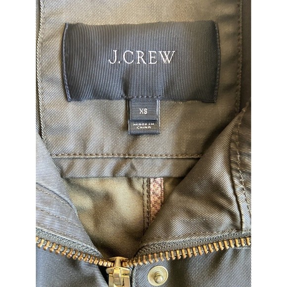J. Crew Womens Downtown Field Jacket Size XS Army Green Utility Wax Canvas - Picture 7 of 14
